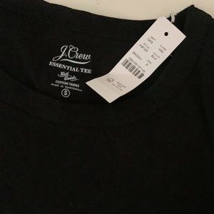 NEW J.Crew Black Essential Crewneck Pocket TEe for Women